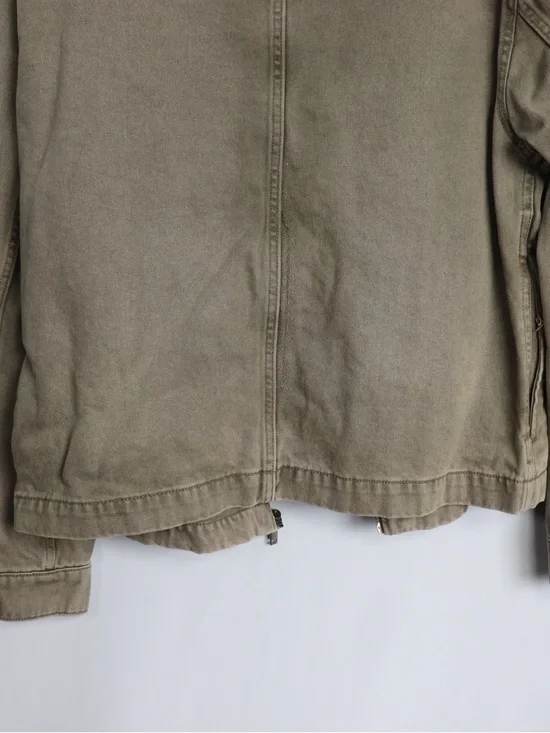 Zara Olive Utility Jacket Zip Front Cropped Size M Women’s - Picture 9 of 9